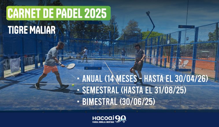 CARNET DE PADEL 2025 | TIGRE MALIAR