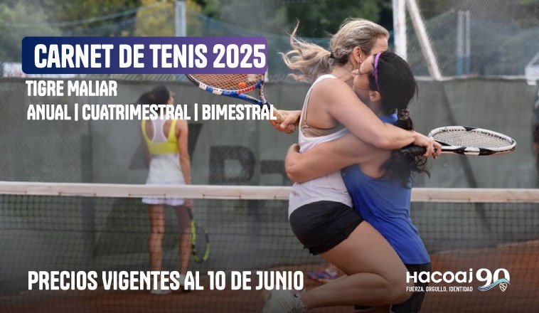 CARNET DE TENIS TIGRE MALIAR 2025